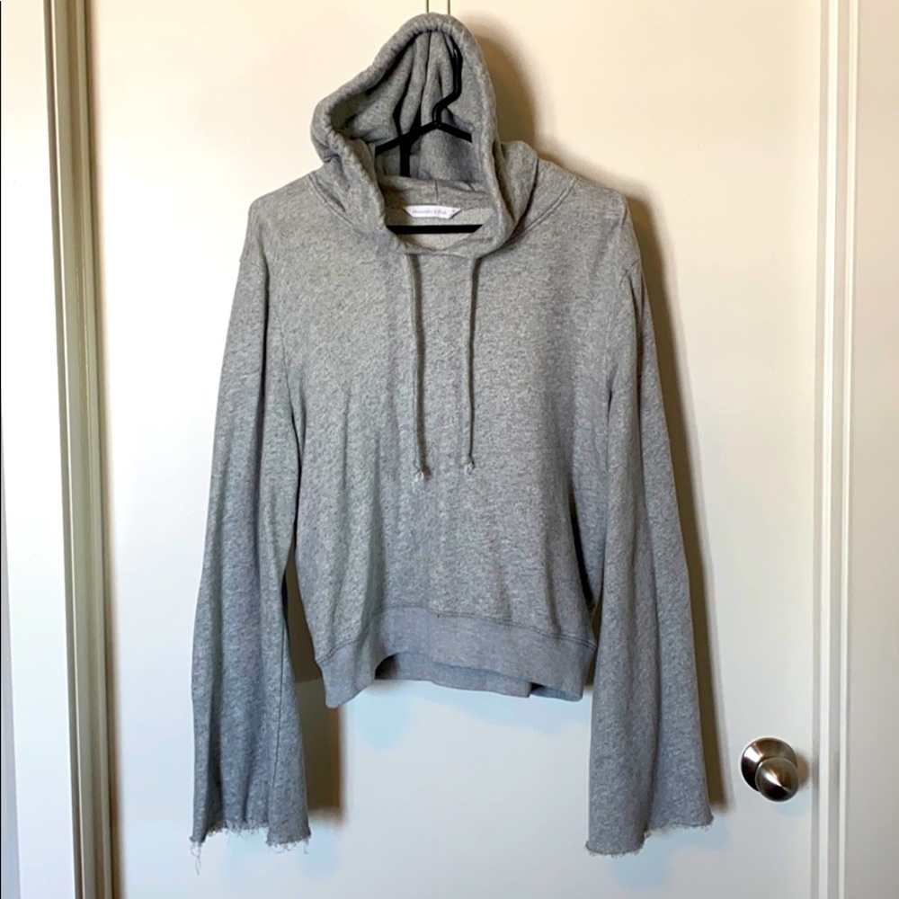 abercrombie & fitch hooded gray sweatshirt